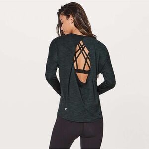 Lululemon Womens‎ Top Size 0/2 Small Dark Emerald Green Get Set Long Sleeve Tee